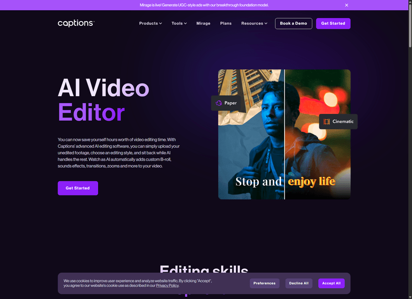 Captions AI Video Editor screenshot