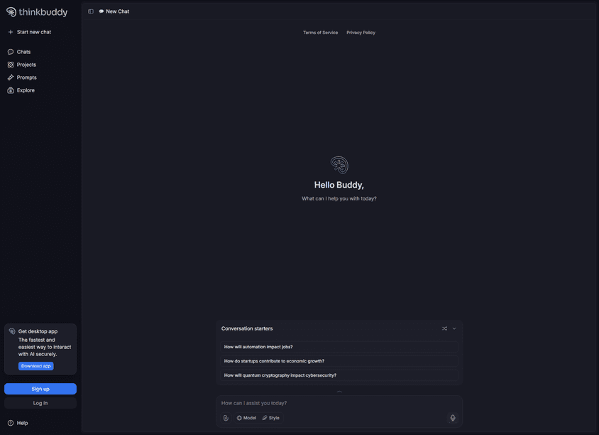 Thinkbuddy screenshot